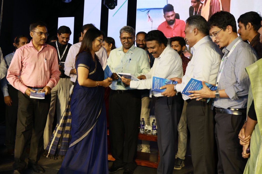 Faculty and PG eGovernance students at the Digital Twins book release