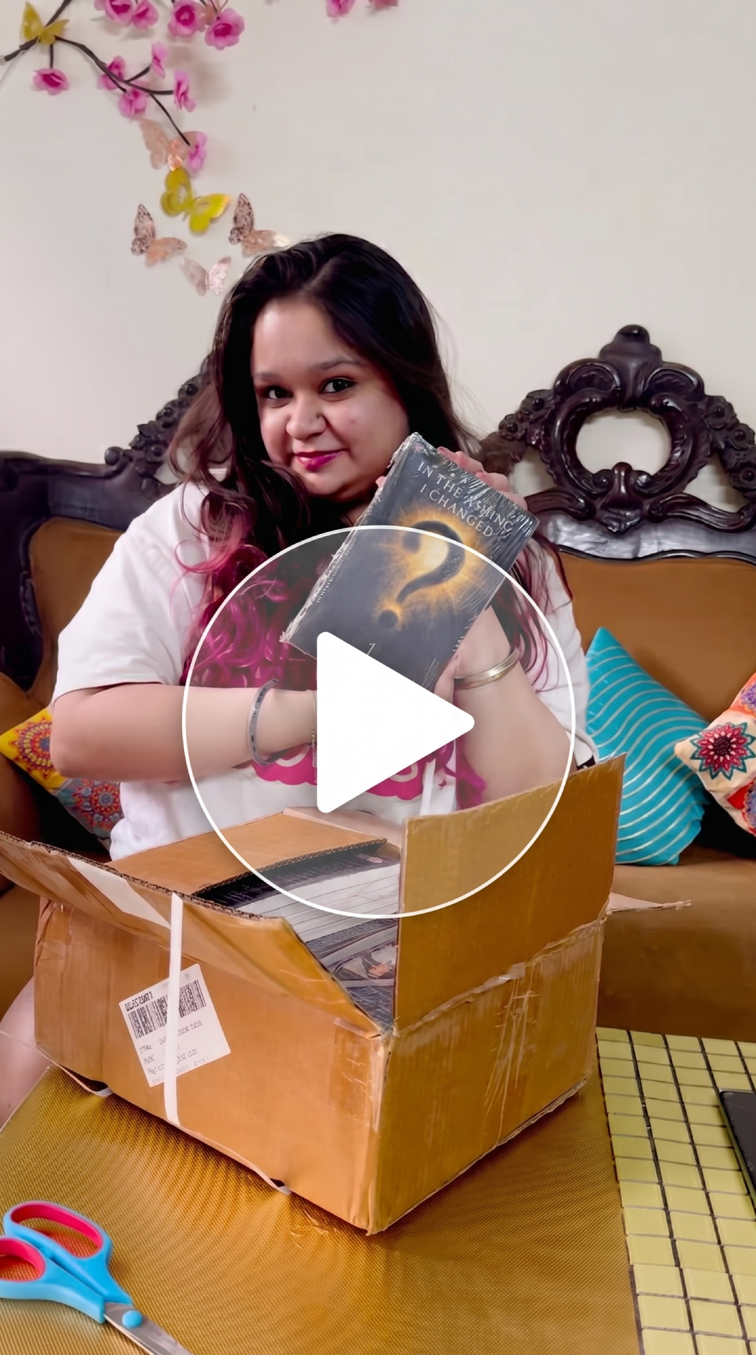 In The Asking I Changed book unboxing reel